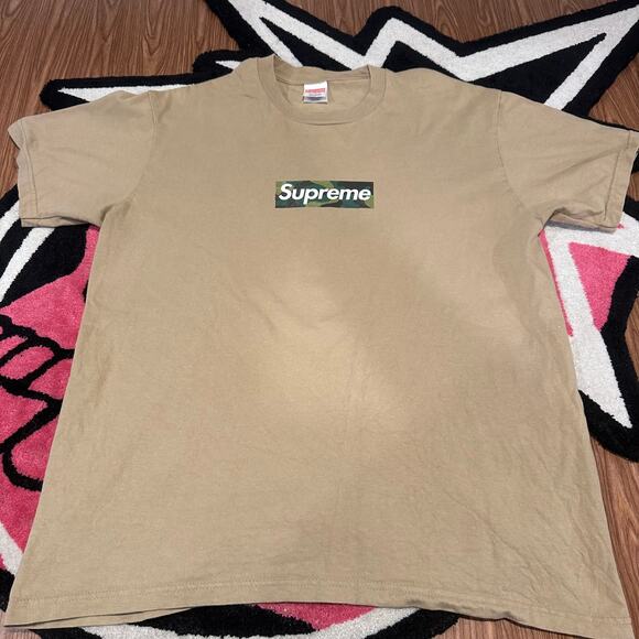 Supreme Box Logo Tee (FW23) Khaki – Size Medium – Used - Picture 2 of 6